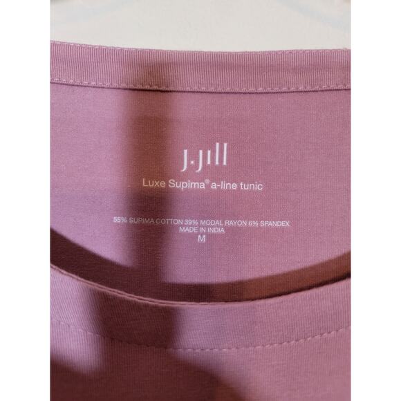 J. Jill Women's Luxe Supima Tunic 3/4 Sleeve Round Neck Pullover Pink Medium - Picture 3 of 6